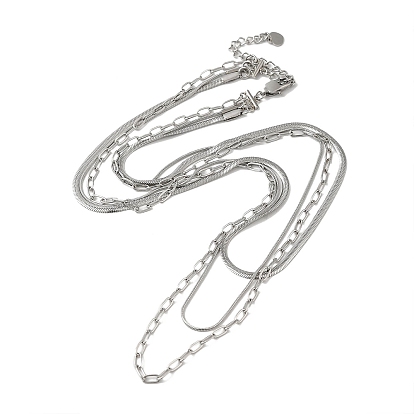 Titanium Steel Chains Three Layers Necklaces