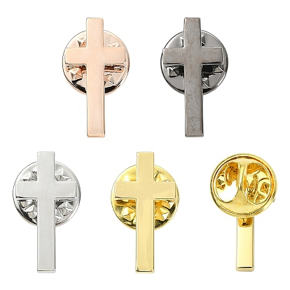 4 pièces 4 couleurs broches croix en laiton, avec la broche de fer