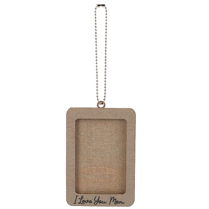 Мягкая панель 1поликарбонат прямоугольник с надписью деревянная подвесная фоторамка, с цепями железный шар, для подвесного украшения на зеркало заднего вида автомобиля