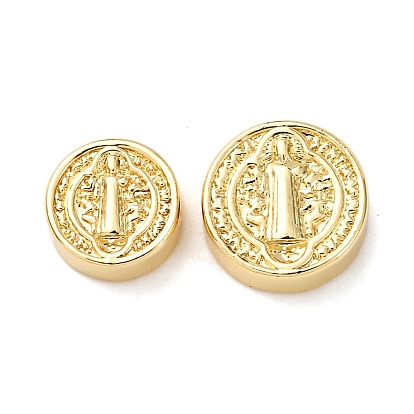 Плоские круглые латунные бусины, стойки покрытие, долговечный, без свинца и без кадмия