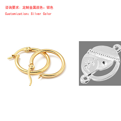 201 Stainless Steel Hoop Earrings, with 304 Stainless Steel Pins for Women