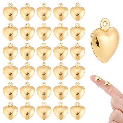 30 шт. 304 подвески из нержавеющей стали, шарма сердца, ионное покрытие (ip)