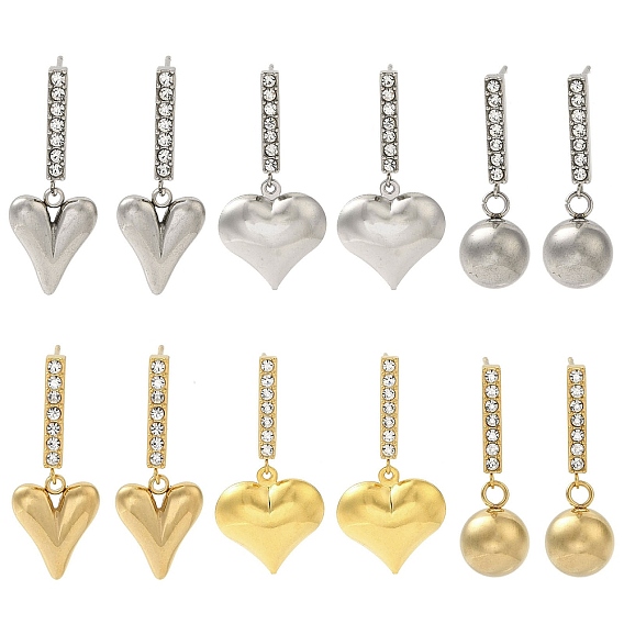 Ионное покрытие (ip) 304 серьги-гвоздики из нержавеющей стали со стразами для женщин, 201 нержавеющая сталь