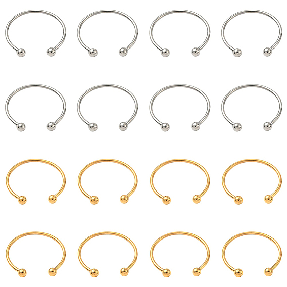 20 шт. 2 цвета 304 кольца для манжет из нержавеющей стали