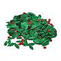Plastic Table Scatter Confetti, for Christmas Party Decorations, Leaf & Red Flat Round