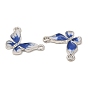 Alloy Rhinestone Charms, with Enamel, Butterfly Charm