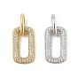 Латунные микро проложить кубического циркония подвески, прямоугольные, стойки покрытие, долговечный, без свинца и без кадмия