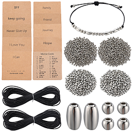 Набор для самостоятельного изготовления браслета из пластиковых бусин с кодом Морзе ccb