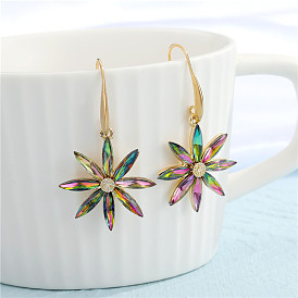 Colorful Sunflower Resin Earrings - Unique Floral Ear Drops for Women