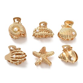 Сплав клипы коготь волос, с имитацией жемчуга, аксессуары для волос для женщин и девочек, формы раковины