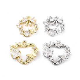 Латунные микро проложить кубического циркония подвески, без кадмия, без никеля и без свинца, подвеска в виде венка/сердца