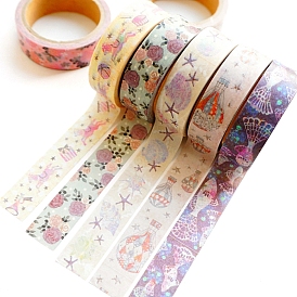 Adhesive Paper Tapes, Decorative Sticker Roll Tape, for Card-Making, Scrapbooking, Diary, Planner, Envelope & Notebooks