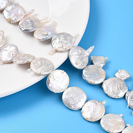 Натуральный жемчуг в стиле барокко кеши, зарождающаяся жемчужина, плоско-круглые