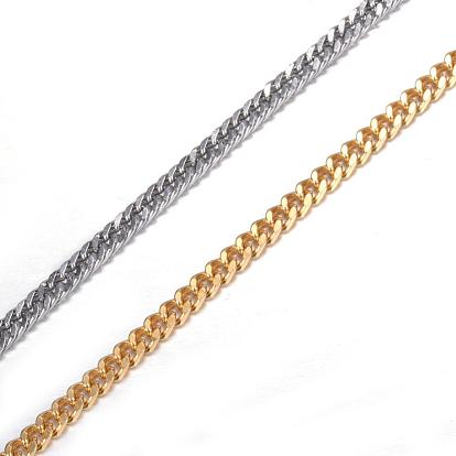 Ion Plating(IP) 304 Stainless Steel Twisted Chain Curb Chains, Unwelded, with Spool, for Jewelry Making, Faceted