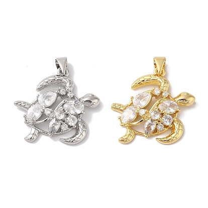 Подвески из латуни и прозрачного циркония с покрытием стойки, без кадмия и без свинца, долговечный, черепаха