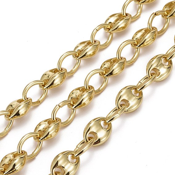 Eco-Friendly Alloy Coffee Bean Chain, with Spool, Unwelded