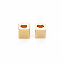 Rack Plating Brass Beads, Nickel Free, Cube