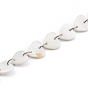 Handmade Freshwater Shell Heart Link Chains, with 304 Stainless Steel Open Jump Rings, for Jewelry Making, Unwelded