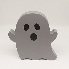Halloween Ghost Wooden Ornament, for Home Desktop Decoration