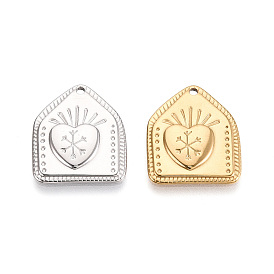 304 подвески из нержавеющей стали, ионное покрытие (ip), дом и сердце