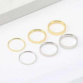 925 Sterling Silver Plain Band Rings, with S925 Stamp