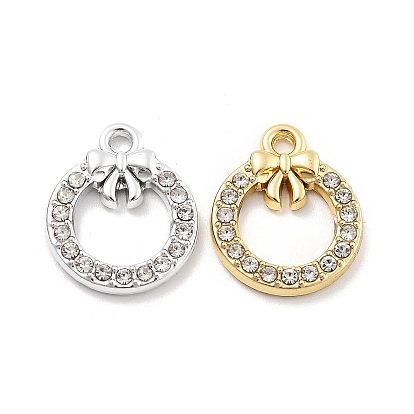 Подвески из сплава и страза, УФ-покрытием, Рождественский венок