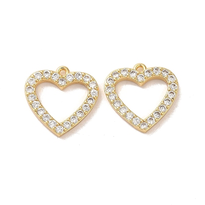 Латунные микро проложить кубического циркония подвески, без кадмия, без никеля и без свинца, сердце