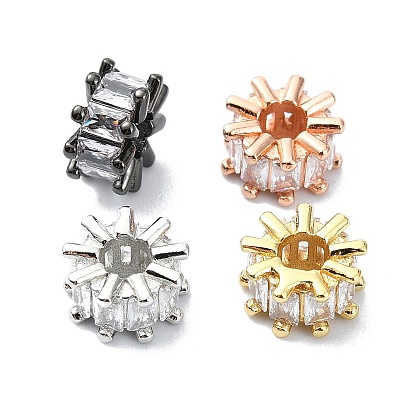 Покрытие стойки латунь микропаве прозрачные кубические циркониевые бусины, долговечный, без свинца и без кадмия, колонка