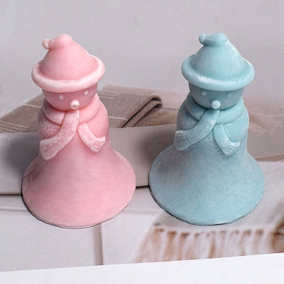 3D Christmas Snowman DIY Food Grade Silicone Candle Molds, Aromatherapy Candle Moulds, Scented Candle Making Molds