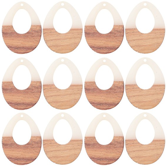 Resin & Wood Pendants, Teardrop