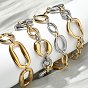 304 женские браслеты-цепочки с овальными звеньями из нержавеющей стали, ионное покрытие (ip), долговечный