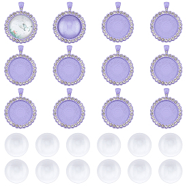 DIY Pendant Making, with Alloy Rhinestone Pendant Cabochon Settings and Glass Cabochons