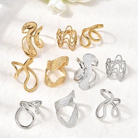 5 шт. 304 открытые манжеты из нержавеющей стали для женщин, ионное покрытие (ip)