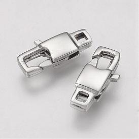 304 Stainless Steel Lobster Claw Clasps, Rectangle