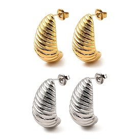 304 Stainless Steel Stud Earrings for Women, Teardrop