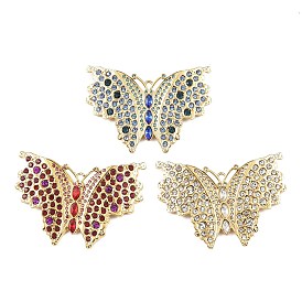 304 подвески из нержавеющей стали со стразами, прелести мотылька, вакуумное покрытие pvd, реальный 18 k позолоченный
