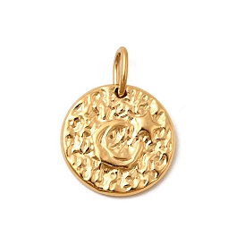 304 подвески из нержавеющей стали, ионное покрытие (ip), плоский круглый с подвеской в виде луны и звезды, , с целью перехода в кольце