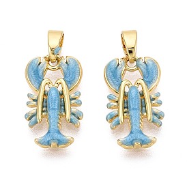 Подвески из латуни и эмали, креветки прелести, золотые