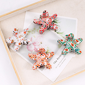 Christmas Starfish Shape Cute PVC Large Claw Hair Clips, for Woman Girl Thick Hair