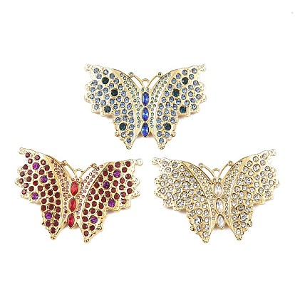 304 подвески из нержавеющей стали со стразами, прелести мотылька, вакуумное покрытие pvd, реальный 18 k позолоченный
