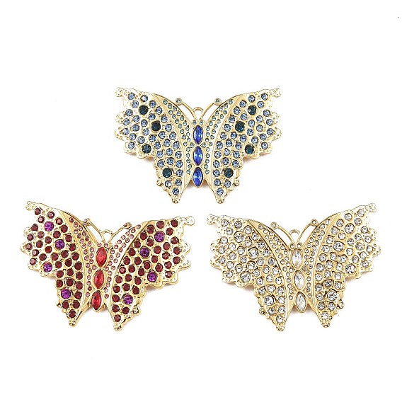 304 подвески из нержавеющей стали со стразами, прелести мотылька, вакуумное покрытие pvd, реальный 18 k позолоченный