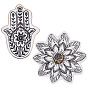 2Pcs 2 Styles Floral Hamsa Hand Flower Porcelain Trinket Dishes, Jewelry Plates, Storage Trays for Rings, Necklaces, Earrings