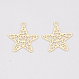 Brass Pendants, Etched Metal Embellishments, Long-Lasting Plated, Star