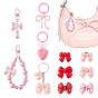 11шт. акриловые, сплавные и пластиковые брелки с жемчугом, с брошами из смолы и подвесным украшением, бантом с сердцем, платиной и золотом