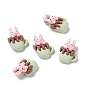 Opaque Resin Cabochons, Rabbit with Cup