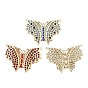 304 подвески из нержавеющей стали со стразами, прелести мотылька, вакуумное покрытие pvd, реальный 18 k позолоченный