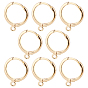 Brass Huggie Hoop Earring Findings, with Horizontal Loop, Nickel Free