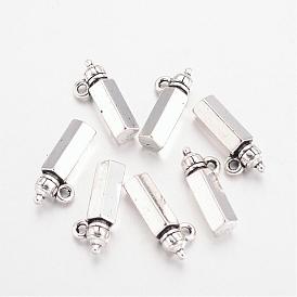 Тибетский сплав стиль подвески рожок, без кадмия и без свинца, 18x8x5 мм, отверстие : 1.5 мм