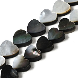 Натуральный черный оболочки губ бисер нитей, сердце