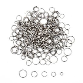 Anneaux fendus doubles, anneaux de saut à double boucle, taille mixte, 4~10mm